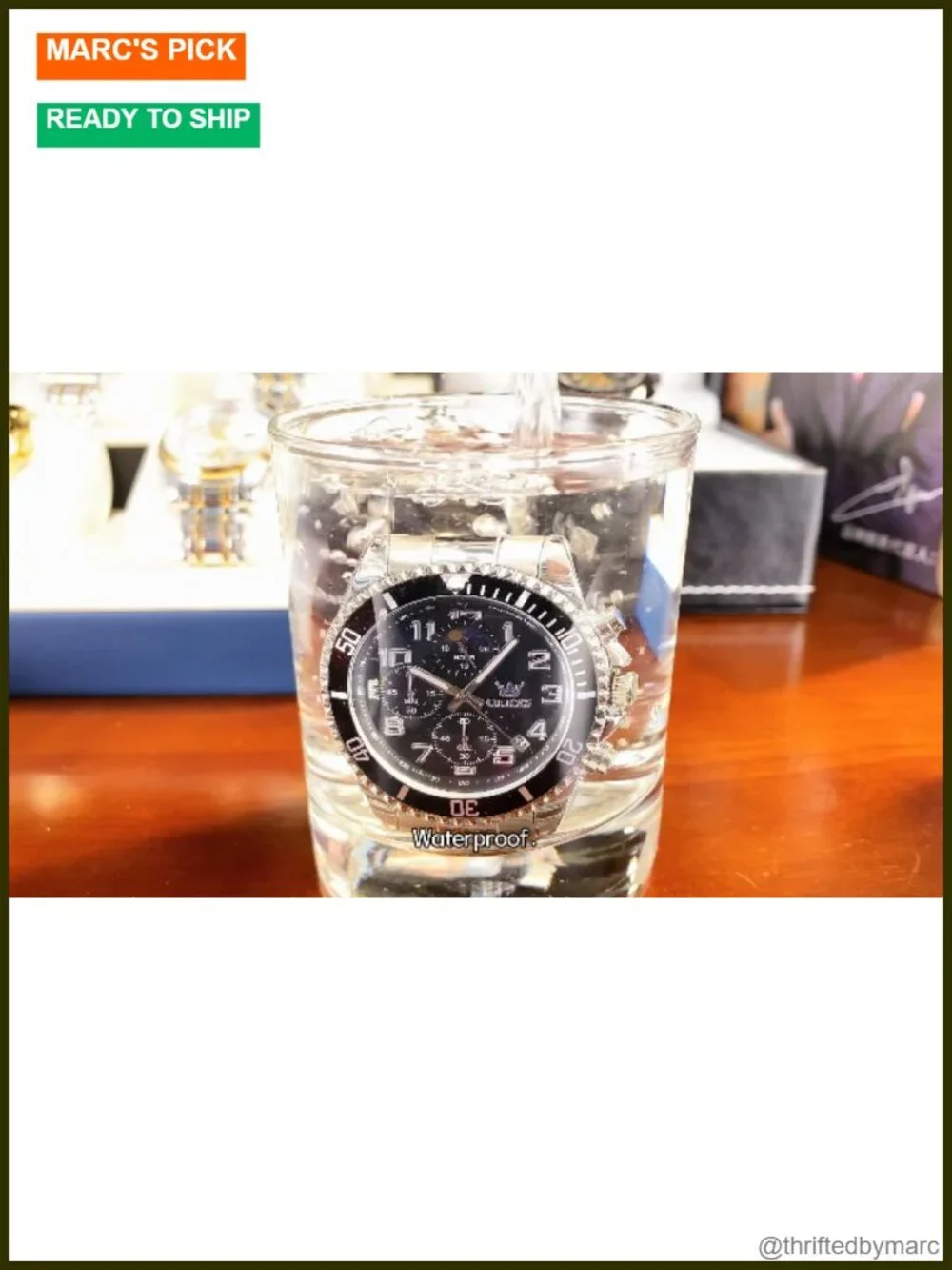 Stainless Steel Men's Watch Chronograph Analog Quartz Waterproof Business Date